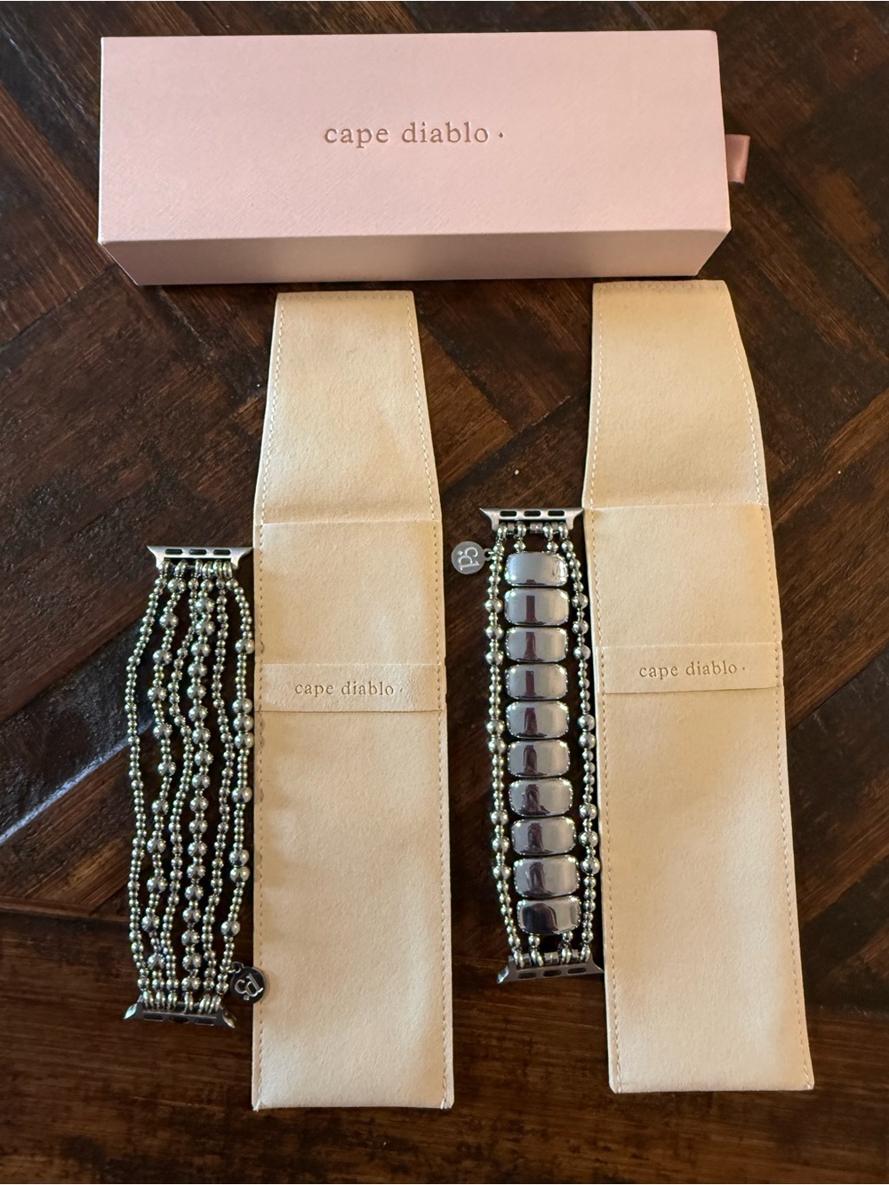 Cape Diablo Silver Multi-Row and Panel Bead Watch Bands - Silver Tone